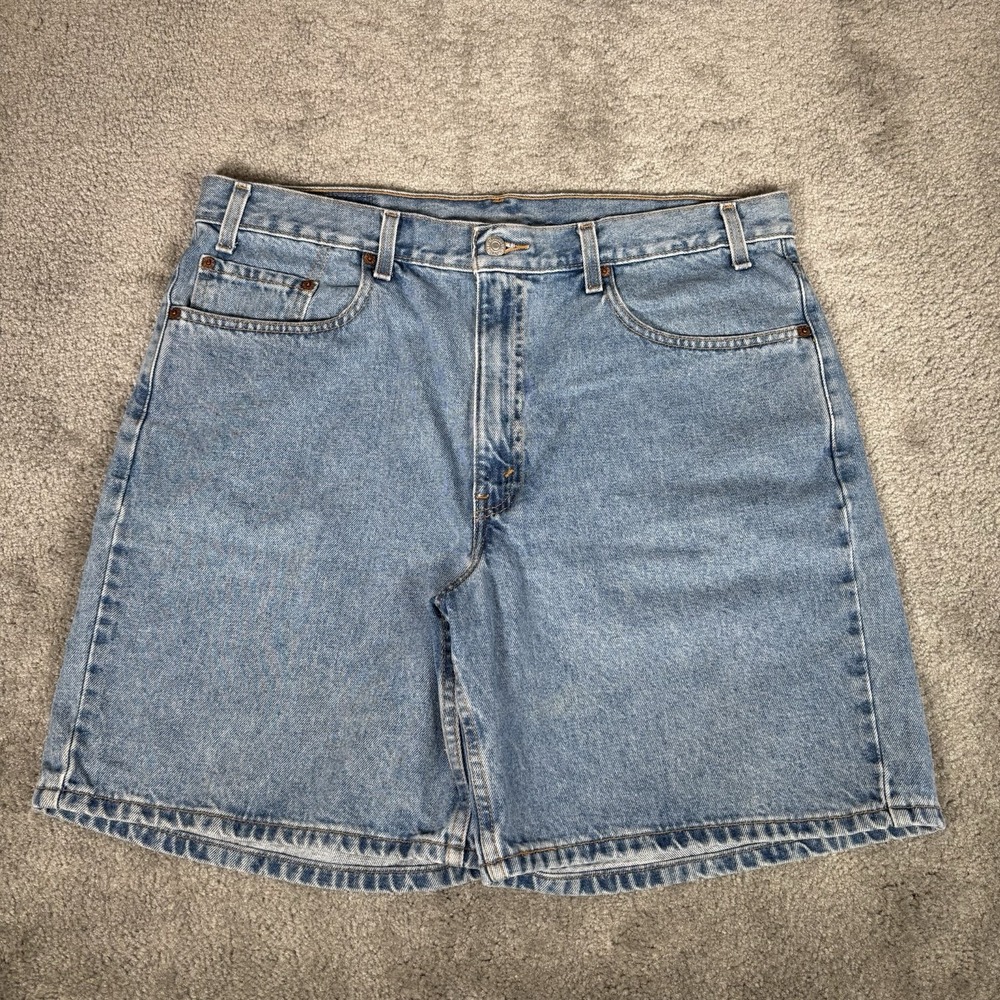 Vintage Levis 550 Jean Shorts Men 38 Relaxed Fit Blue Denim Cotton Baggy 2002